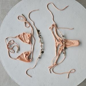 Tan Bikini Set with Organic Curves